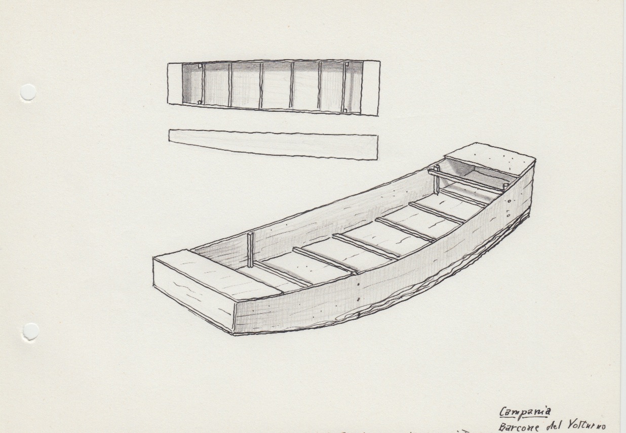 164-Campania - barcone del Volturno - da M. Bonino - evoluzione intermedia d'imbarcazione